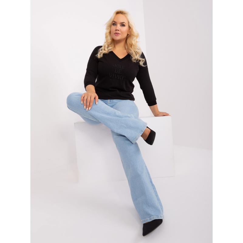 Dámská halenka plus size z bavlny ROLE černá