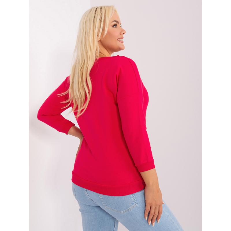 Dámská halenka plus size s výstřihem do V INGA červená