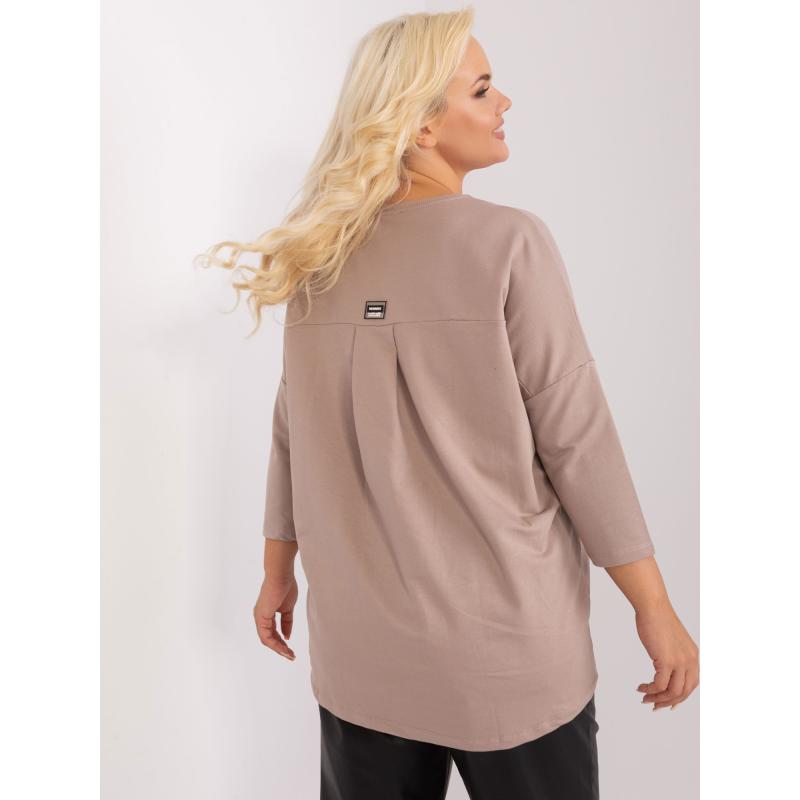 Dámská halenka plus size volného střihu ANI tmavě béžová 