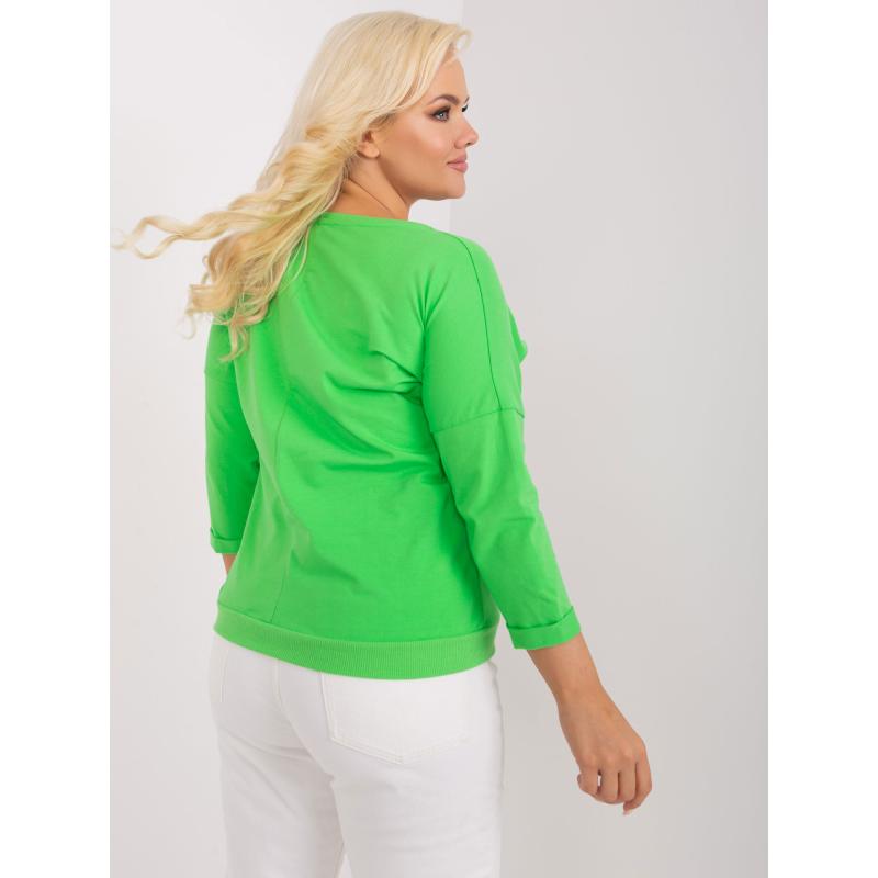 Dámská halenka plus size s kulatým výstřihem MIRE světle zelená  