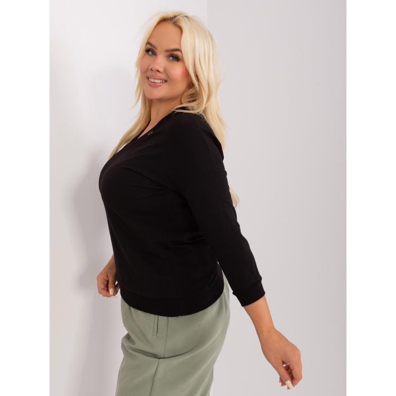 Dámska plus size blúzka BASIC čierna