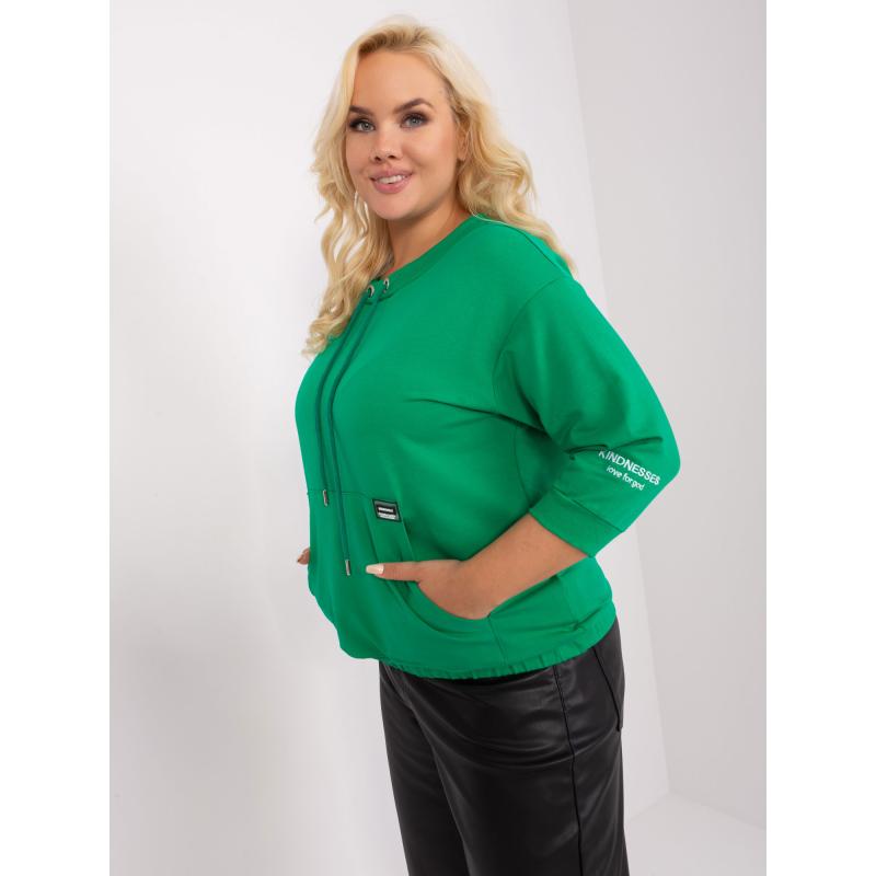 Dámska plus size blúzka s vreckami BANG zelená