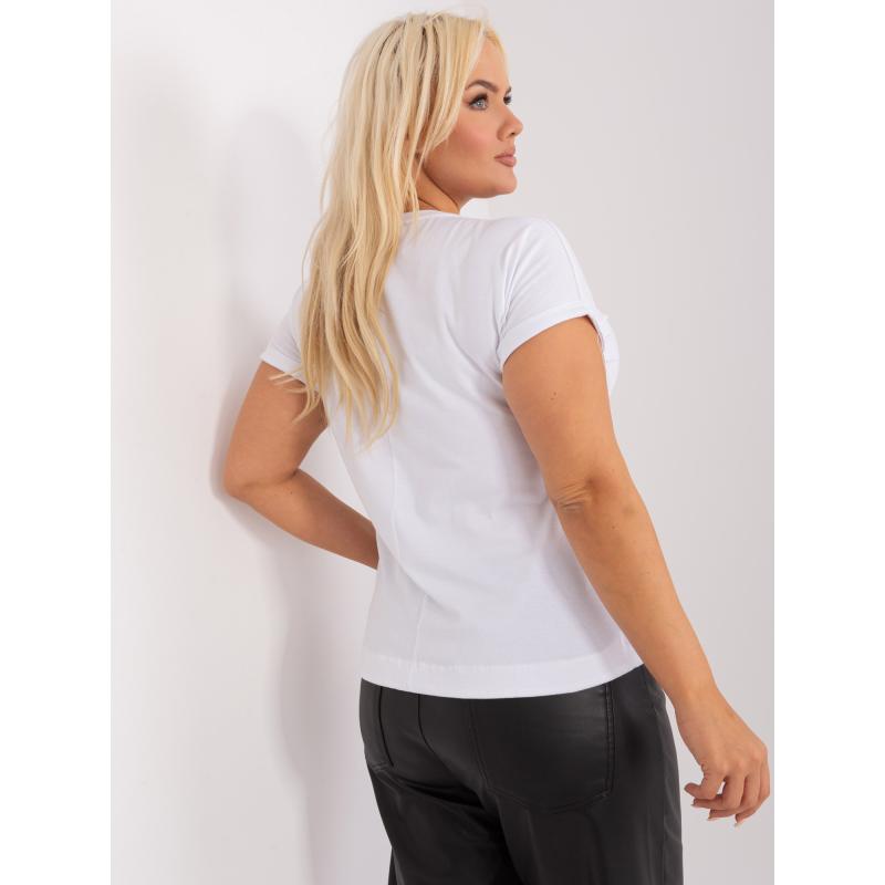 Dámská halenka plus size s vázáním ROD bílooranžová