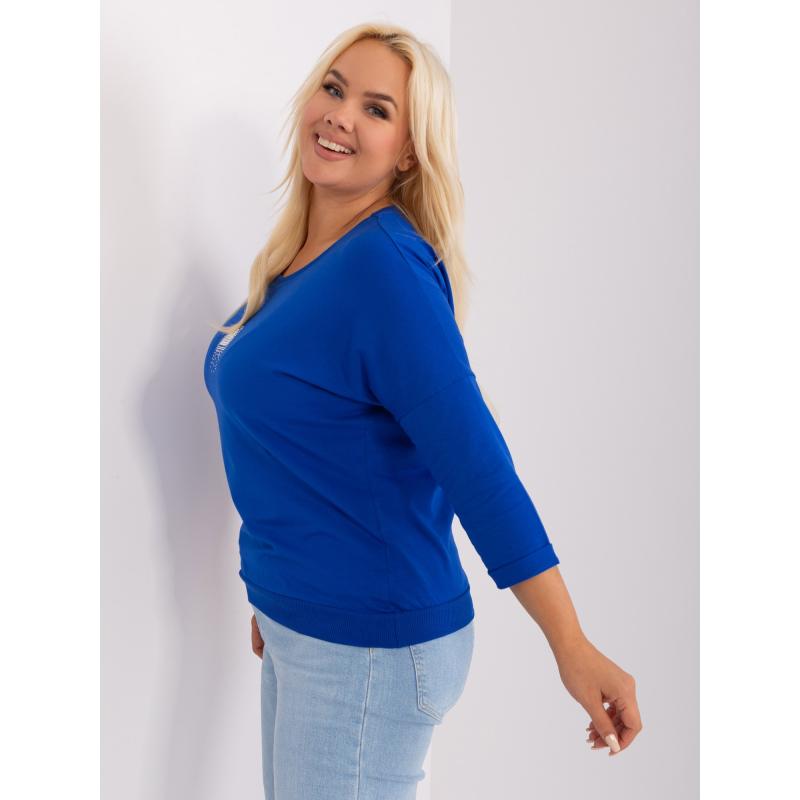Női 3/4-es ujjú plus size blúz YNALI kobaltkék