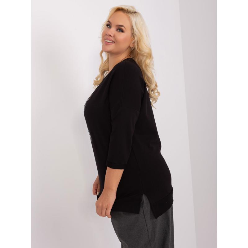 Dámska plus size blúzka s okrúhlym výstrihom ZAR čierna
