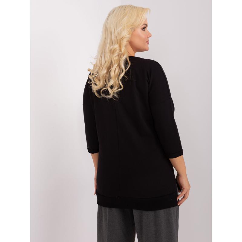 Dámska plus size blúzka s okrúhlym výstrihom ZAR čierna