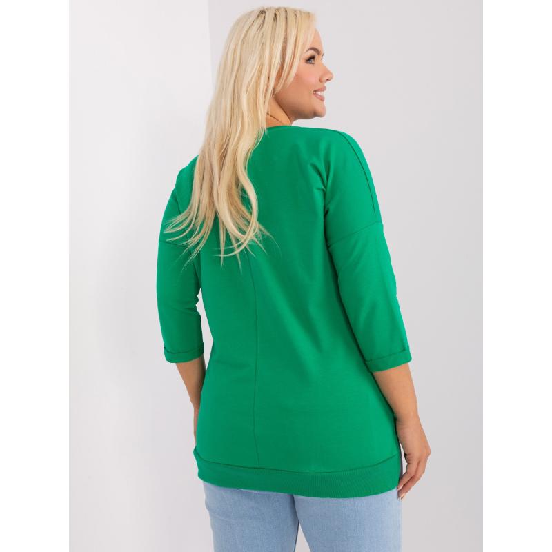 Dámská halenka plus size s 3/4 rukávy ISST zelená