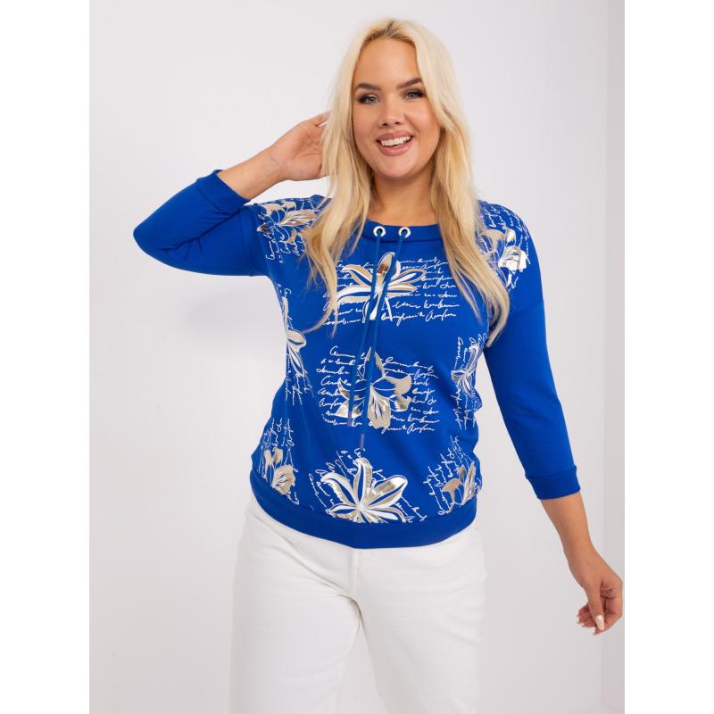 Dámská halenka plus size se vzorem ADARI kobaltová  