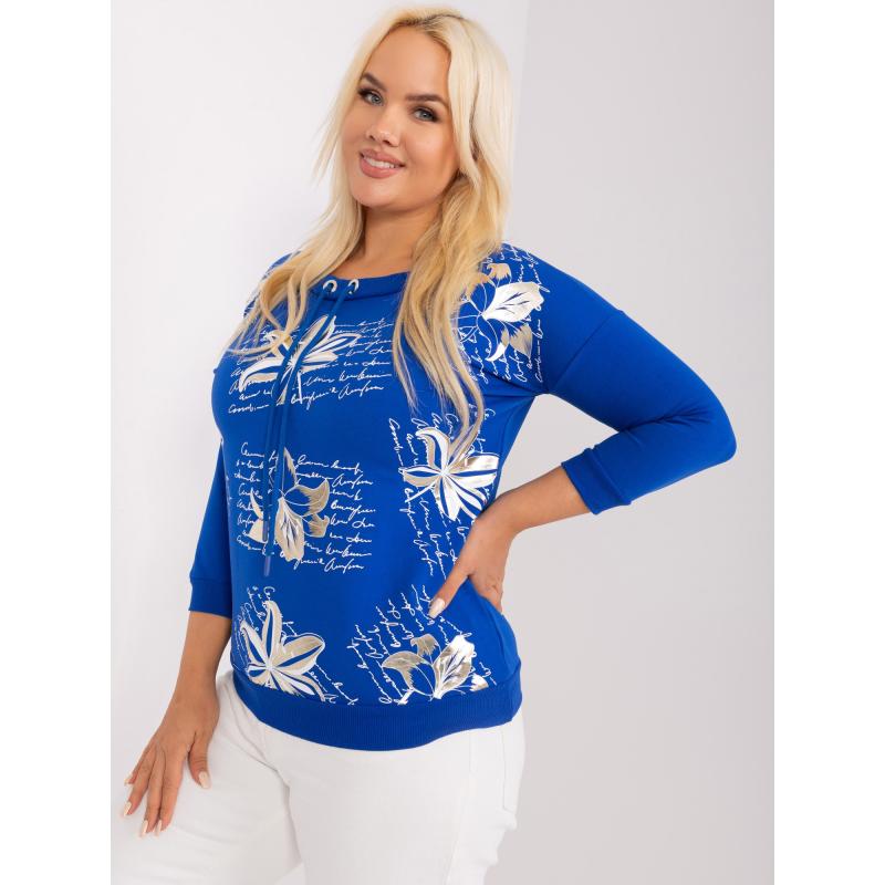 Dámská halenka plus size se vzorem ADARI kobaltová  