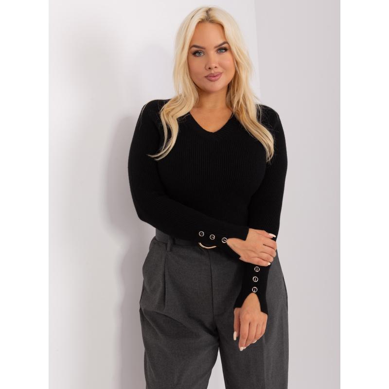 Dámský svetr s kulatým výstřihem GIM černý  