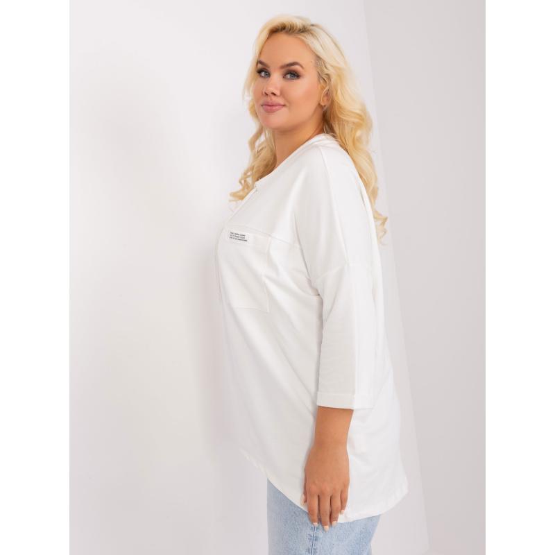 Dámska plus size blúzka so zaväzovaním UQUA ecru