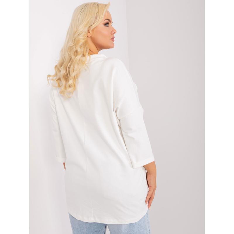 Dámska plus size blúzka so zaväzovaním UQUA ecru
