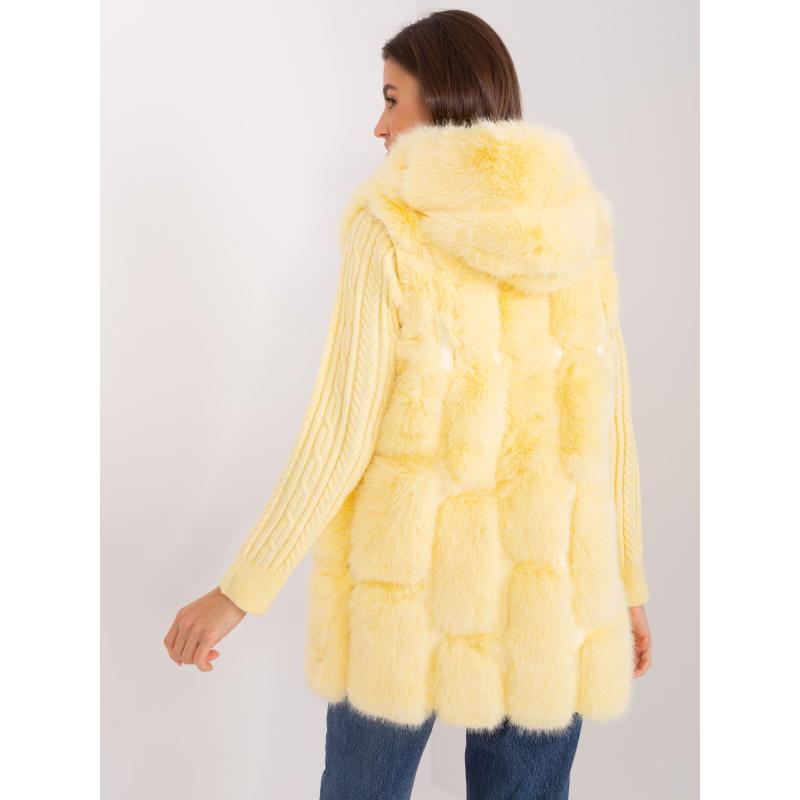 Dámská vesta s kapucí ETURI světle žlutá