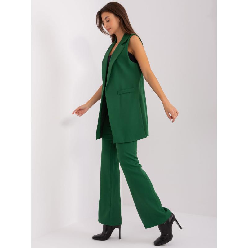 Női nadrág szett YKELI sötétzöld, haranglábas nadrág