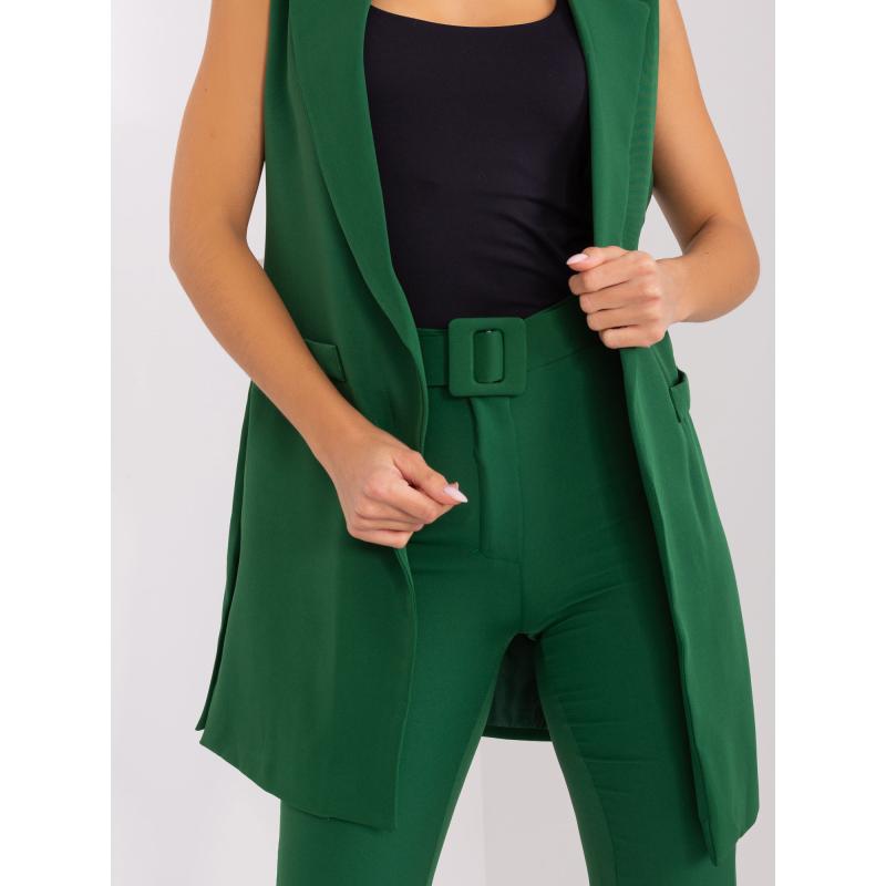 Női nadrág szett YKELI sötétzöld, haranglábas nadrág