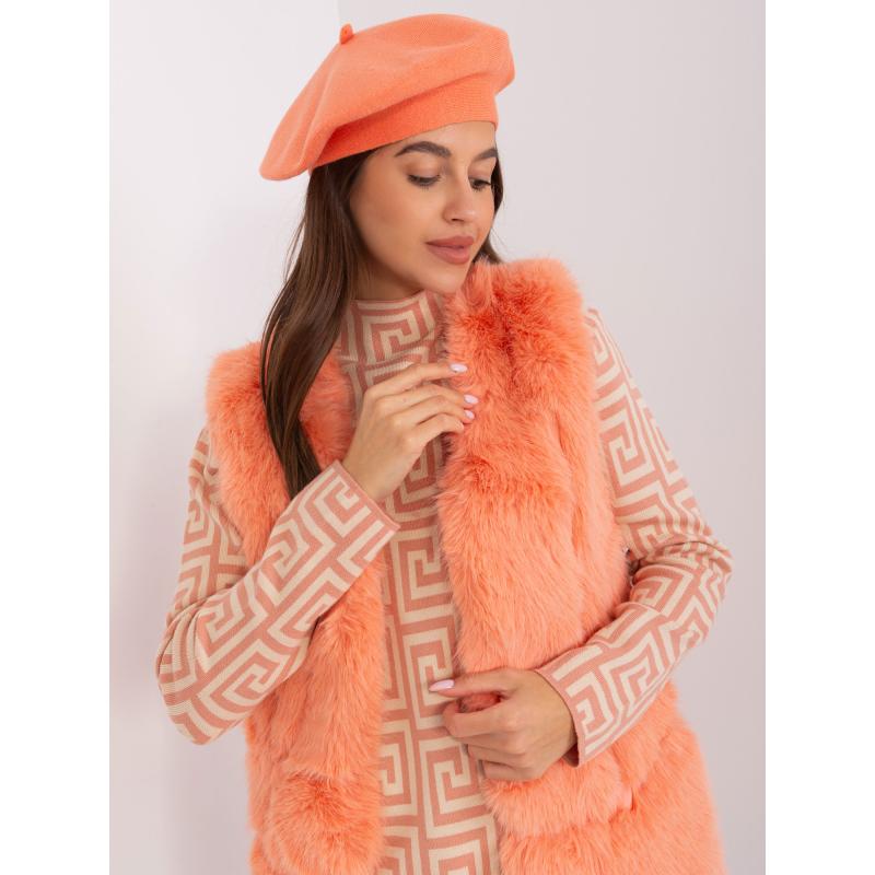 Dámský baret zimní VAYL broskvové barvy 