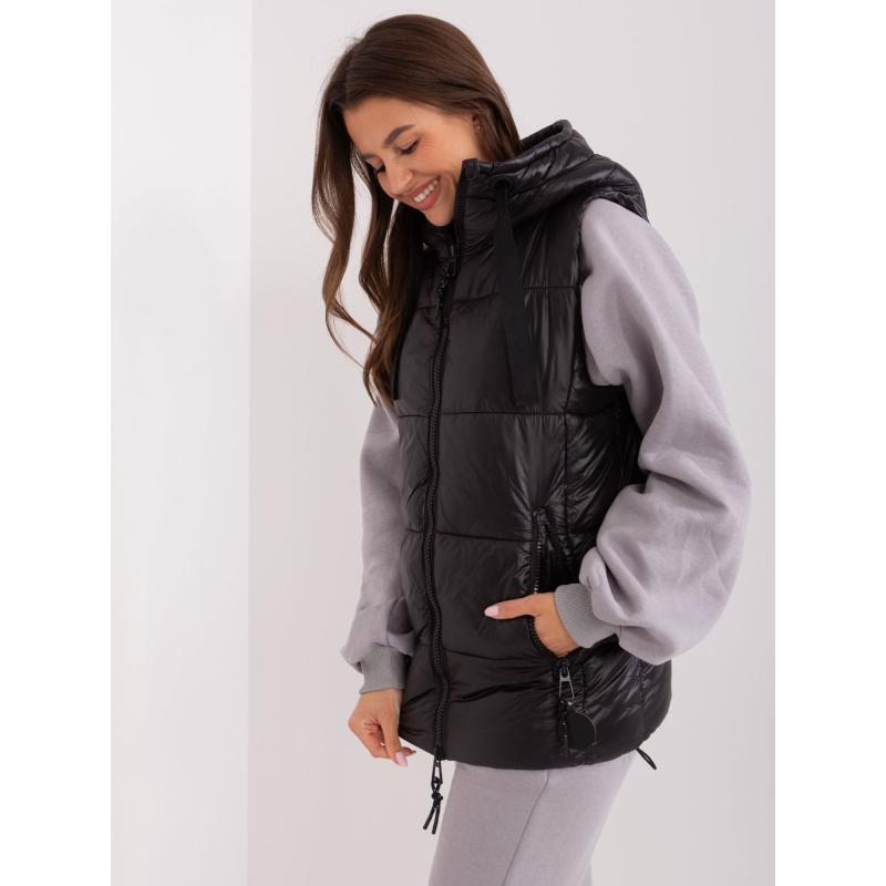 Női bélelt mellény SUBLEVEL fekete