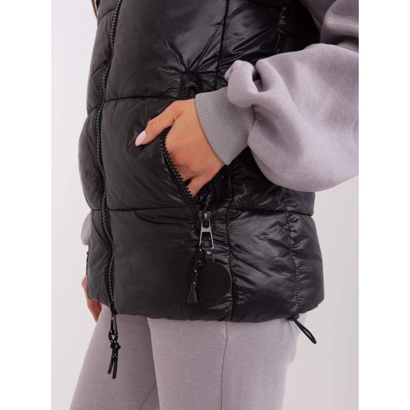 Női bélelt mellény SUBLEVEL fekete