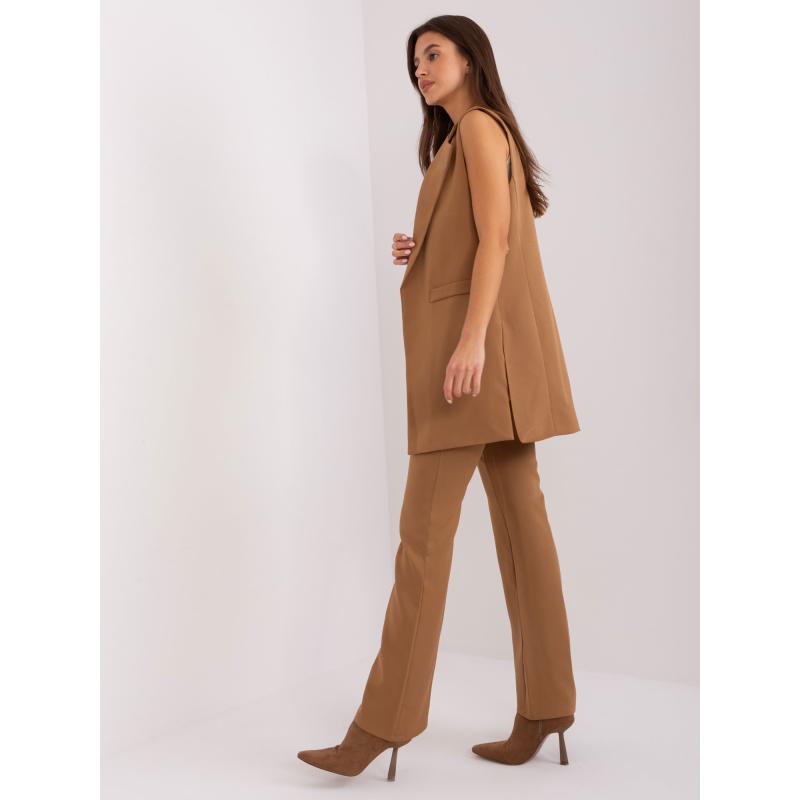 Dámský komplet s vestou WARN hnědý