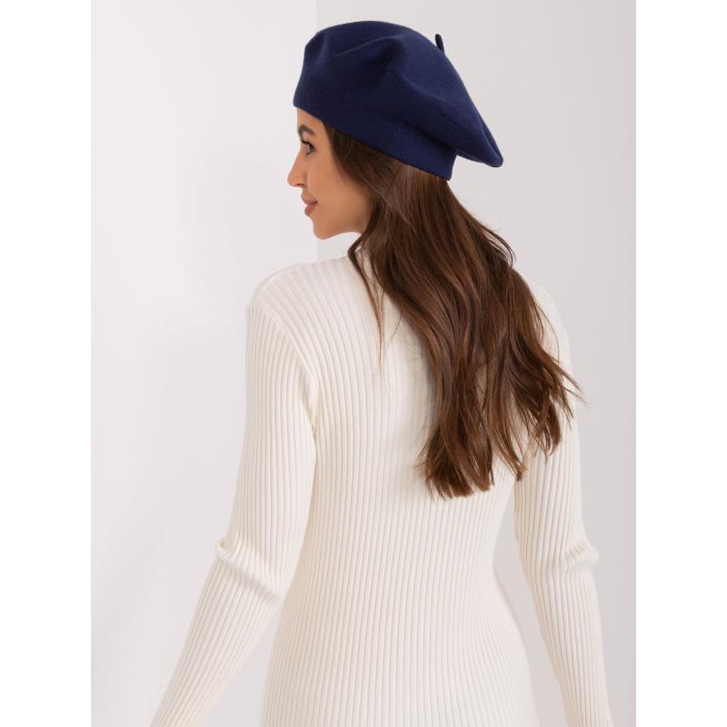 Dámský baret s kašmírem SHOOLT tmavě modrý  