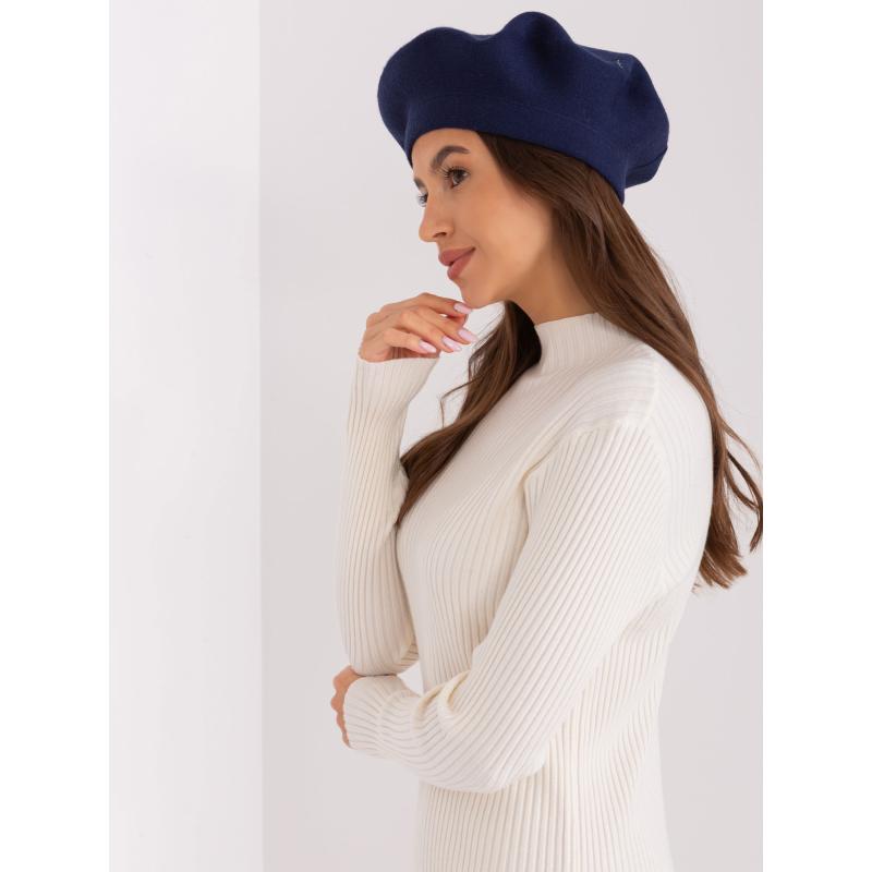 Dámský baret s kašmírem SHOOLT tmavě modrý  