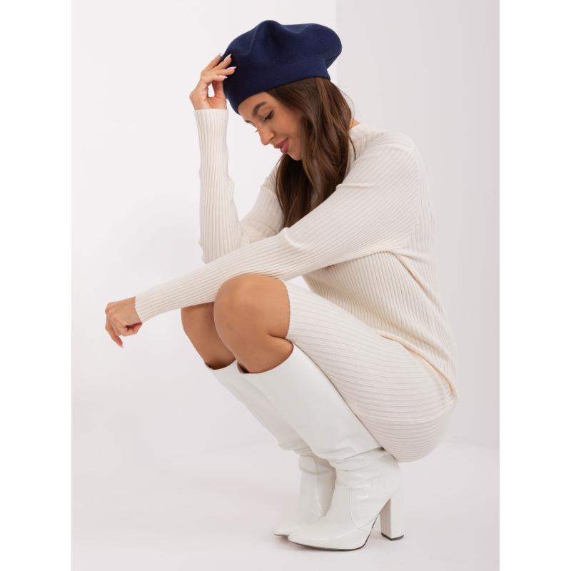 Dámský baret s kašmírem SHOOLT tmavě modrý  