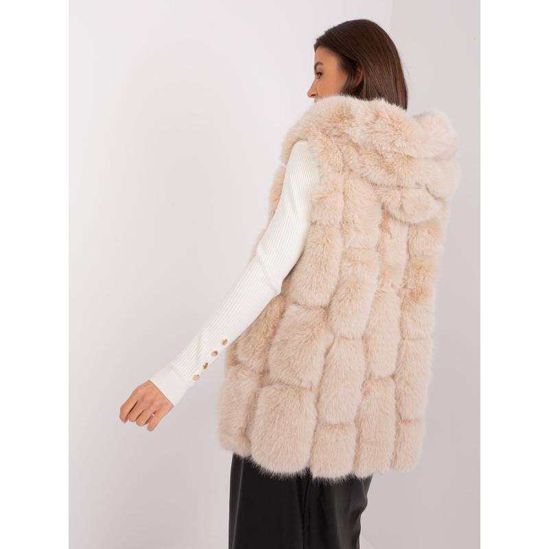 Dámská vesta s vložkami z ekokůže IRANOP béžová 