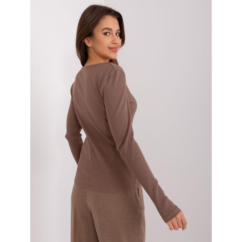 Dámská bavlněná halenka s dlouhým rukávem RISSH hnědá 