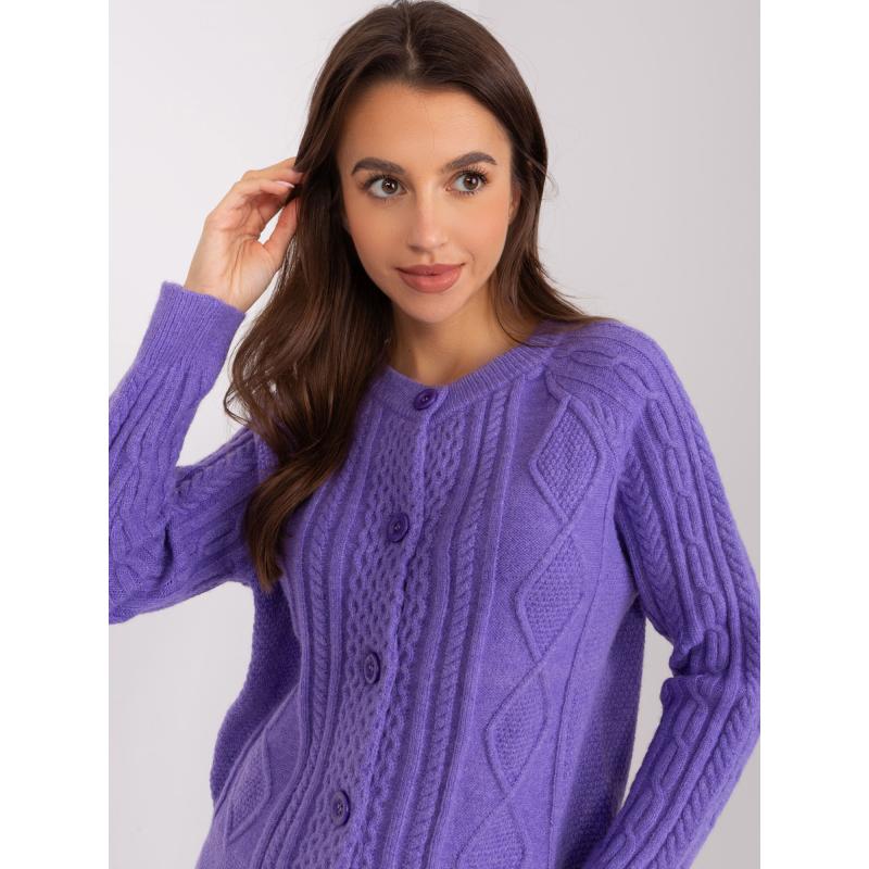 Dámský svetr s kulatým výstřihem SLOK fialový