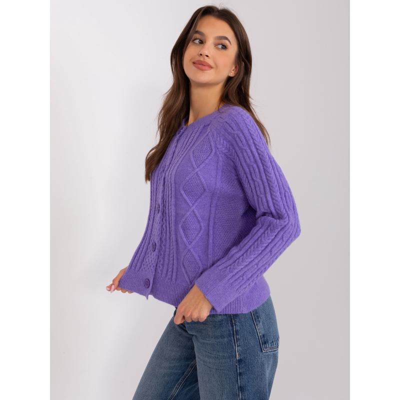 Dámský svetr s kulatým výstřihem SLOK fialový