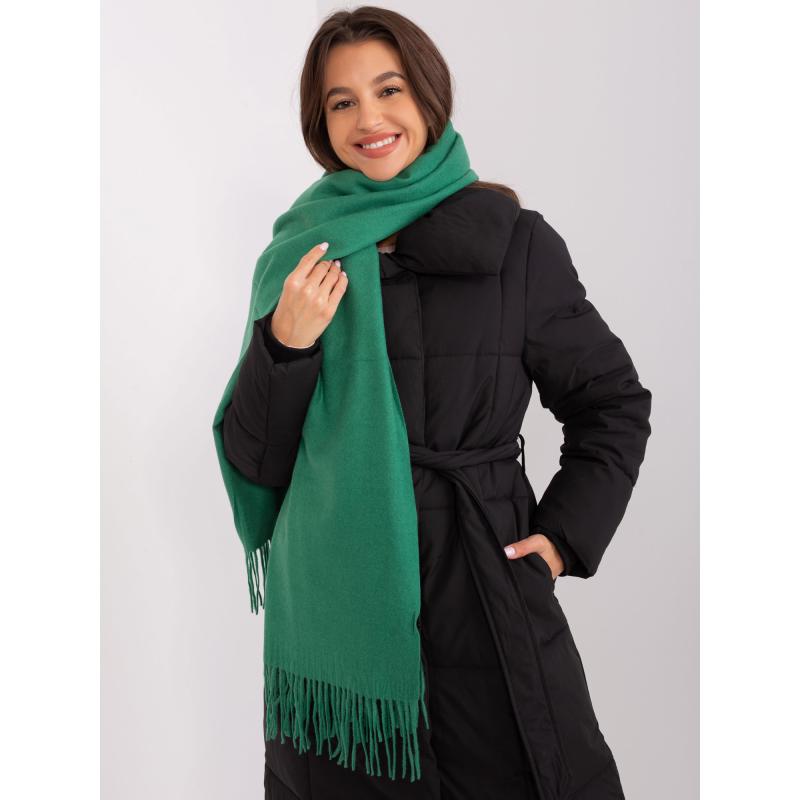 Női rojtos sál OIRI sötétzöld