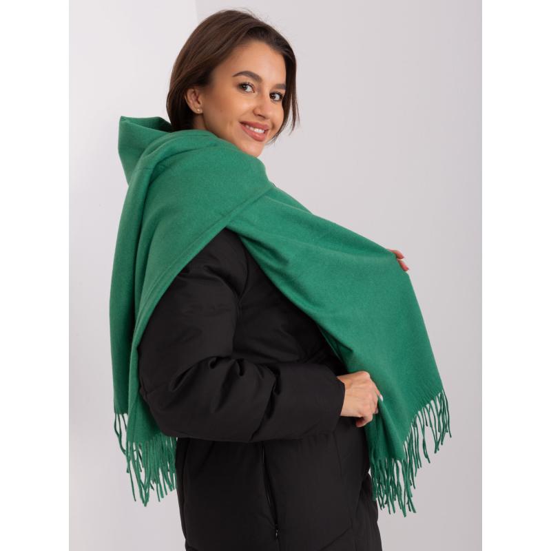 Női rojtos sál OIRI sötétzöld