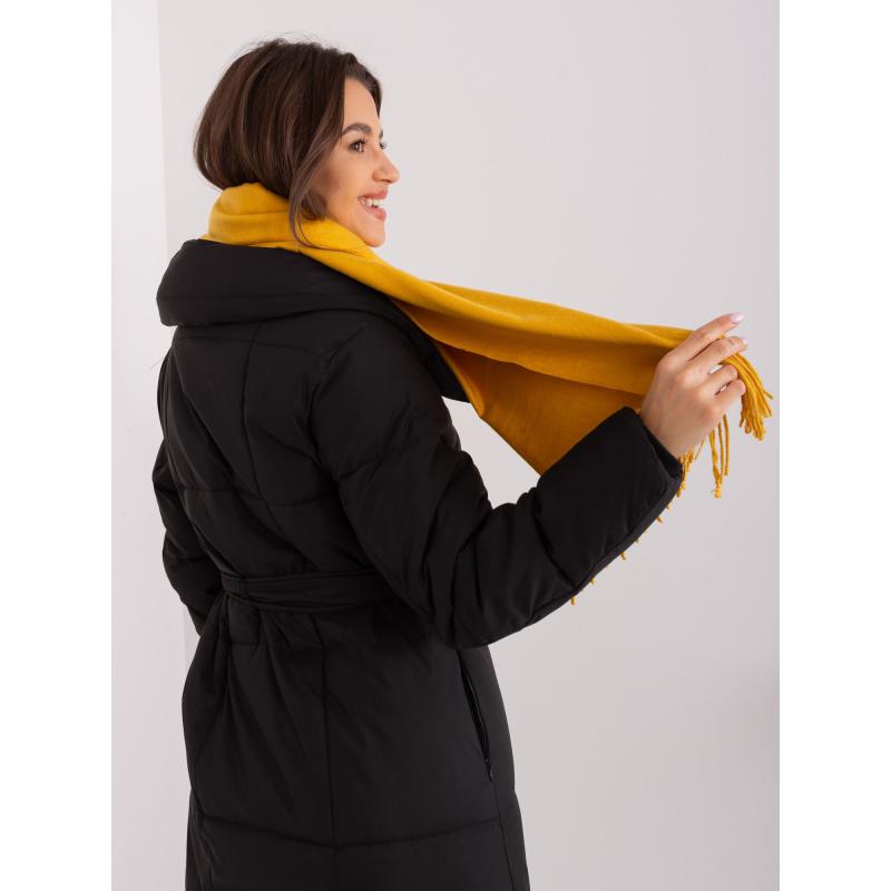 Dámsky šál s strapcami OIRI tmavožltý