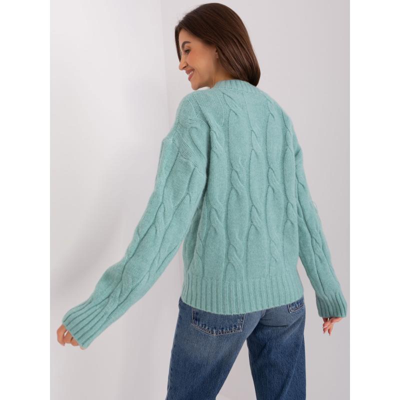 Dámský svetr s plédy SEWA světle mátový