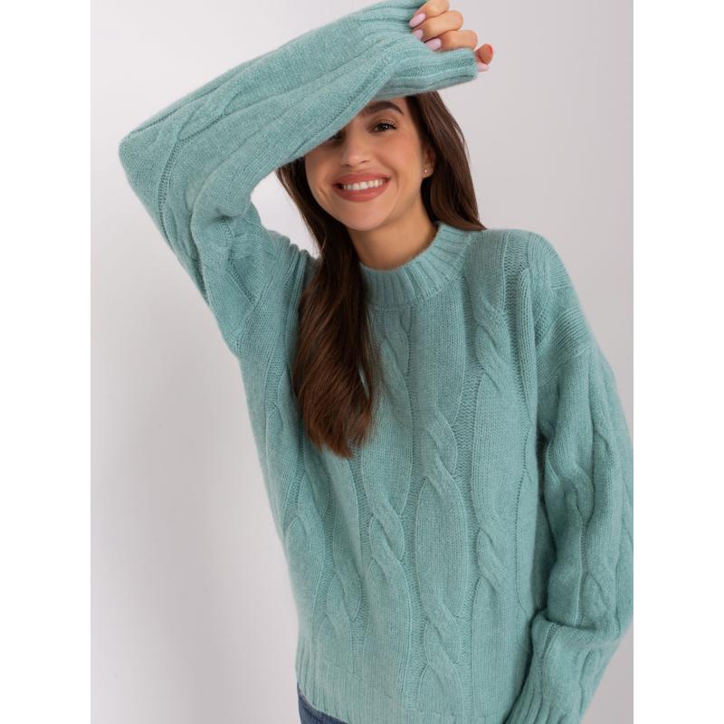 Dámský svetr s plédy SEWA světle mátový