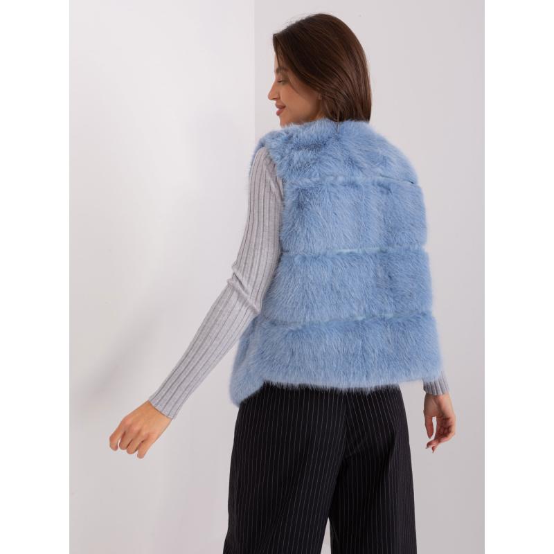 Dámská vesta s kožešinou QUEISS modrá