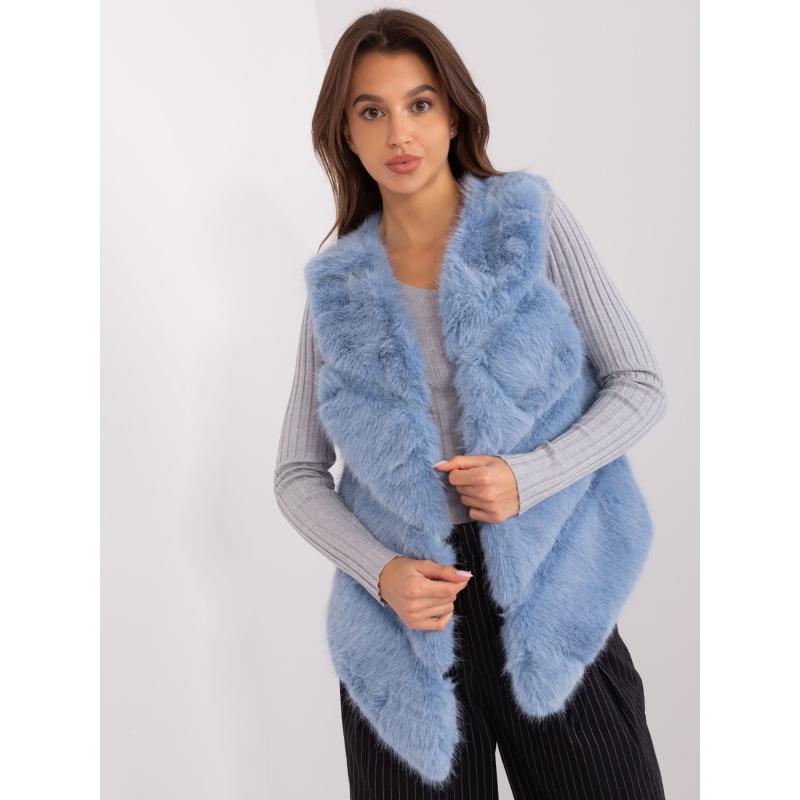 Dámská vesta s kožešinou QUEISS modrá
