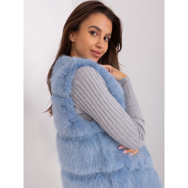 Dámská vesta s kožešinou QUEISS modrá