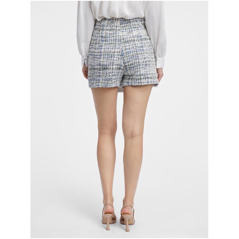Modro-krémová dámská tvídová sukně