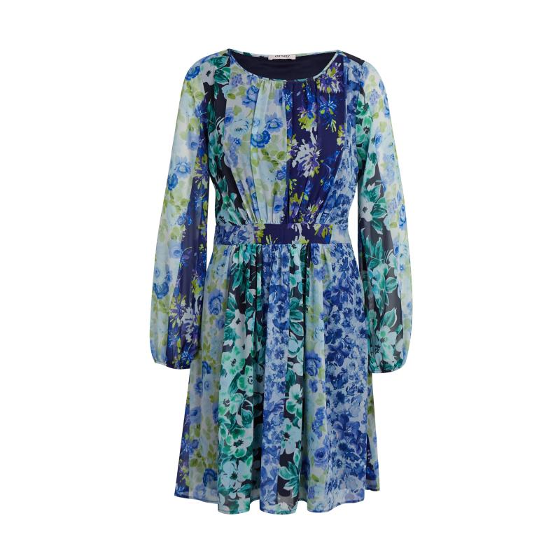 Modré dámské květované šaty