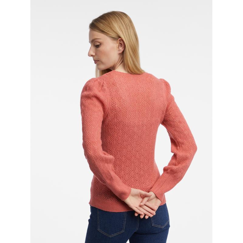 Cihlový dámský svetr s příměsí vlny