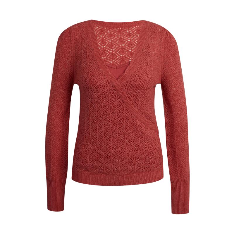 Cihlový dámský svetr s příměsí vlny