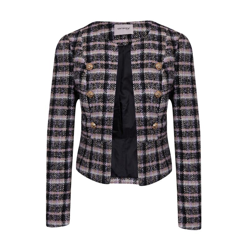 Černé dámské kostkované sako
