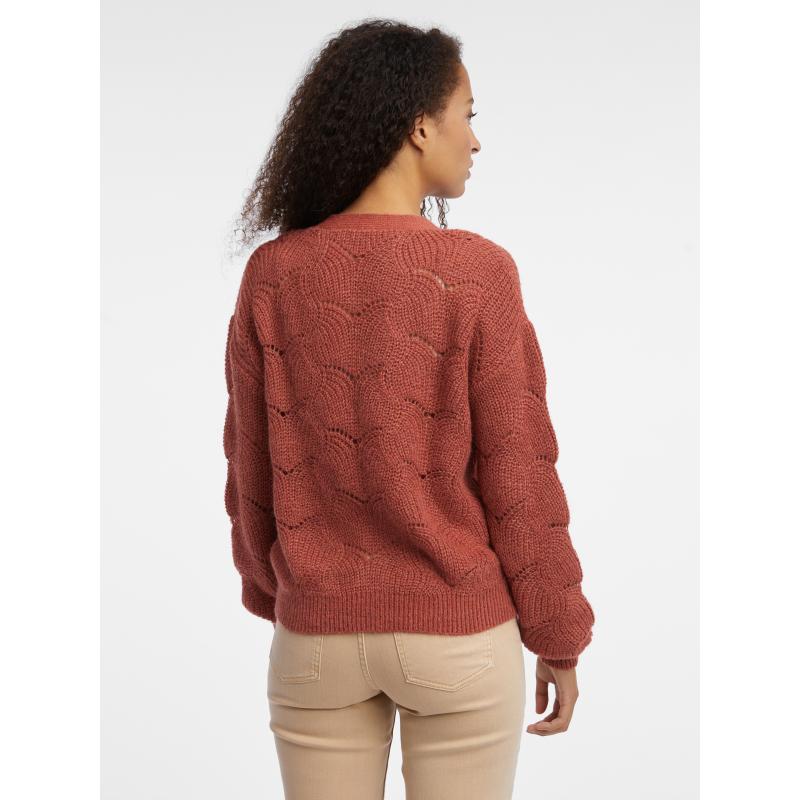 Cihlový dámský kardigan