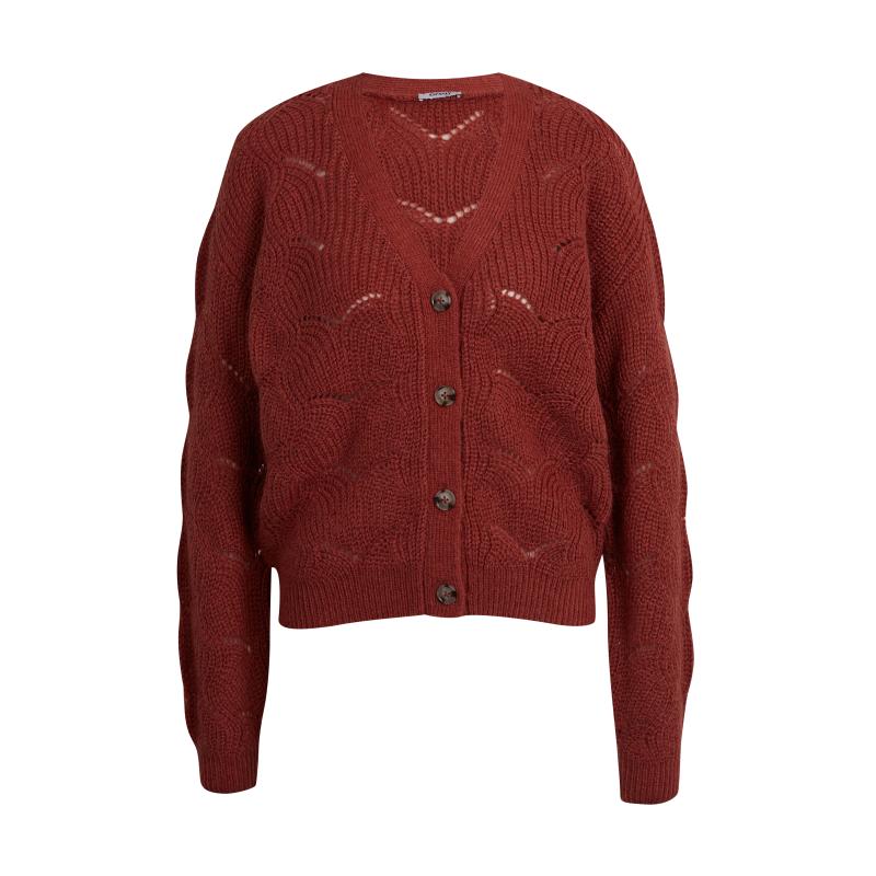 Cihlový dámský kardigan