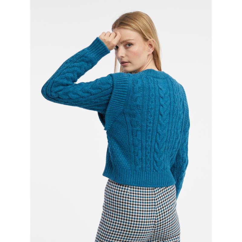 Modrý dámsky sveter