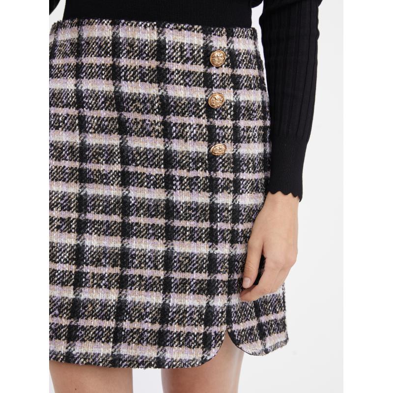 Černá dámská kostkovaná sukně