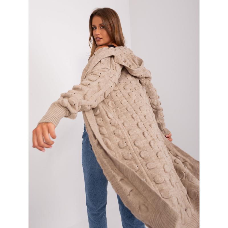 Dámsky sveter s kapucňou RAD tmavobéžový