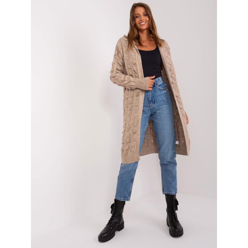 Dámsky sveter s kapucňou RAD tmavobéžový