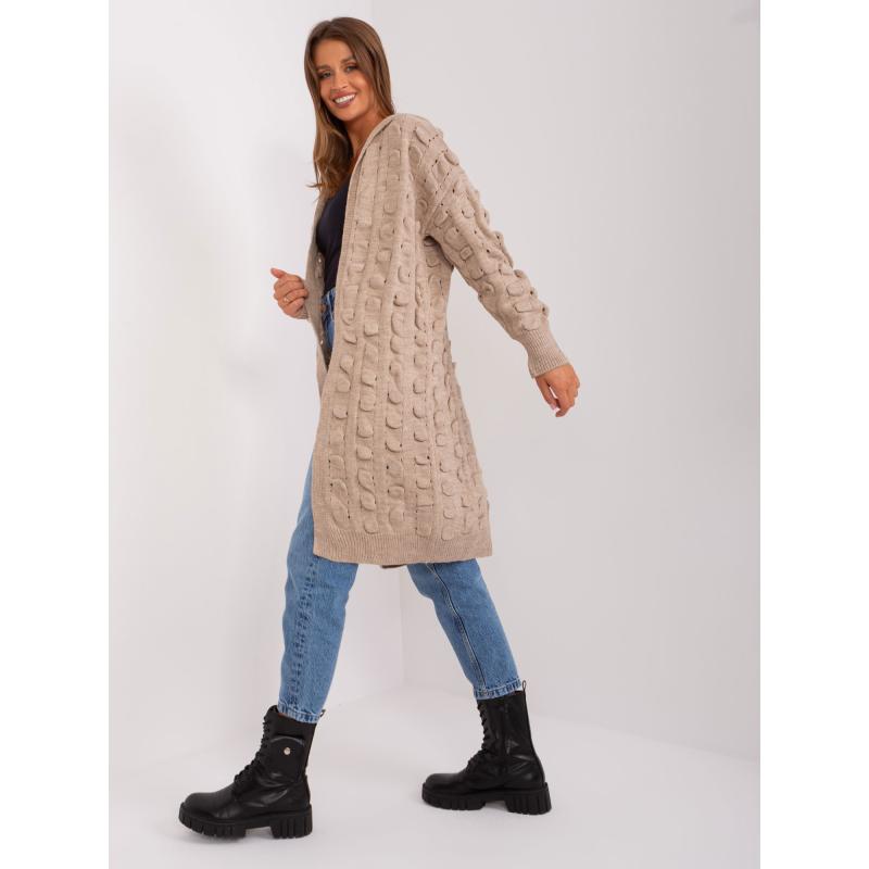 Dámsky sveter s kapucňou RAD tmavobéžový